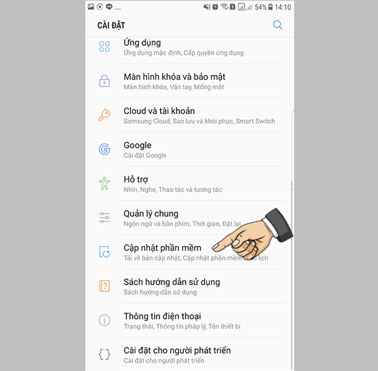 Vào cập nhật
